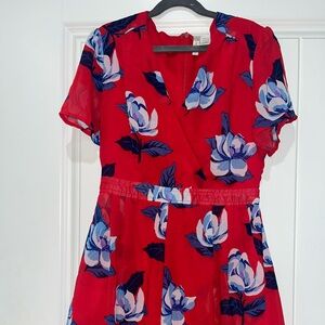 Floral Red Romper